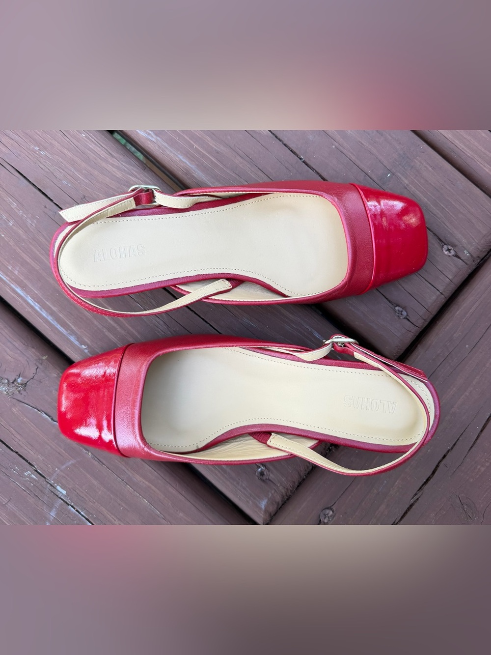 ALOHAS Lindy Bliss Red Leather Slingback Pumps Size 6 $170 - Picture 10 of 10